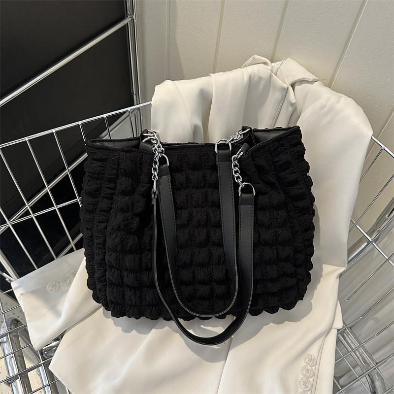 Lattice Wrinkled Vintage Crossbody Bag With Seams For Casual Outings