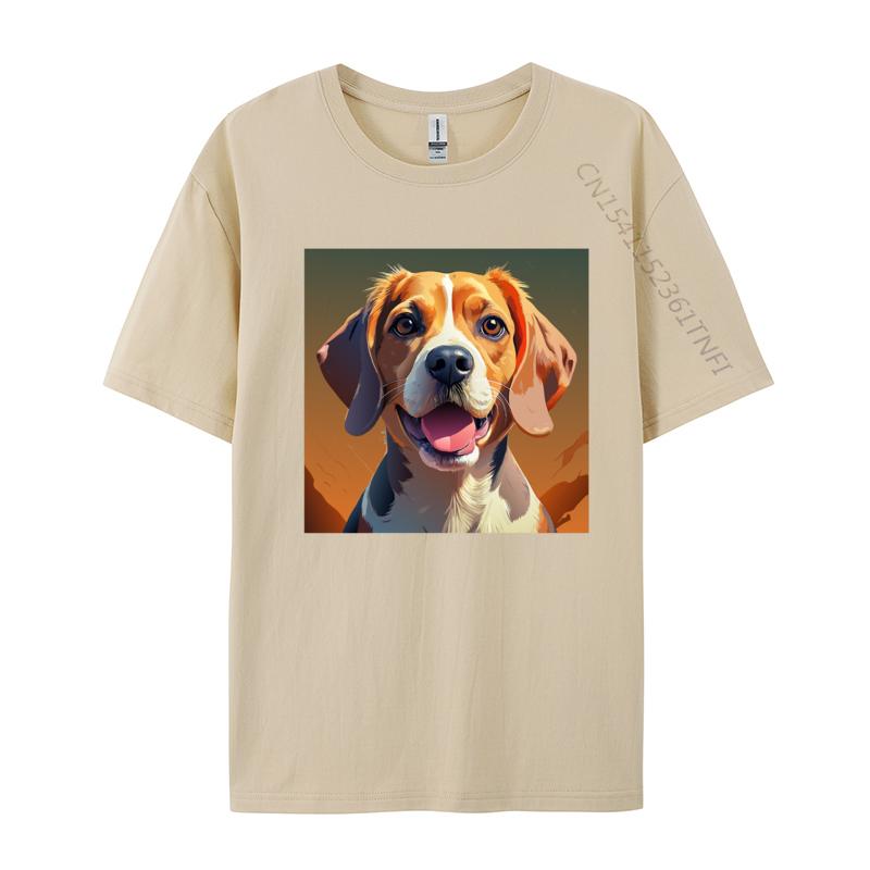 Beagle Bliss Tshirt Funny TShirts Prevailing Mens Tees Normal Top Tshirts Cotton Green And White Graphic T Shirt