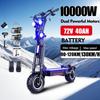 X14 Adult Electric Scooter with Maximum Speed of 65 Mph Travel 70 Mph 60V/72V 40Ah,10000W Dual Electric Scooter Off-road 13inch