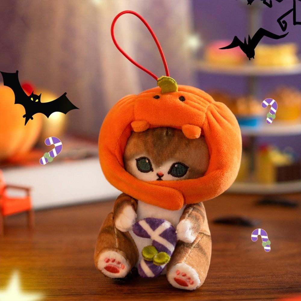 Adorable Mofusand Cat Pumpkin Plush Toy Pendant Cute Doll For Halloween Decor