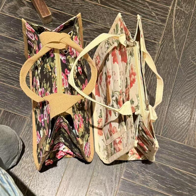 New thickened canvas handbag hand carry out office workers bring rice lunch box lunch bento bag handbag large capacity