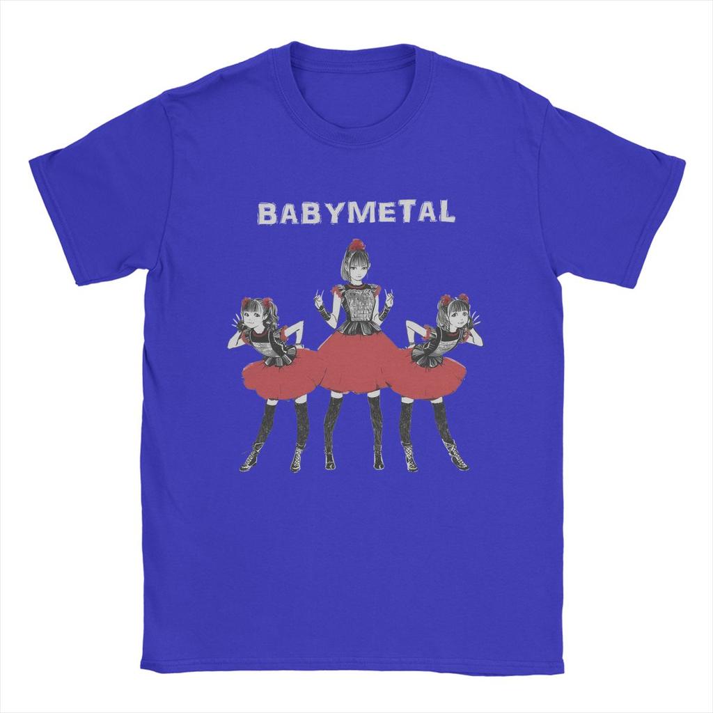 Men's T-Shirt Babymetal Band Vintage 100% Cotton Tees Short Sleeve T Shirt Round Neck Tops Plus Size
