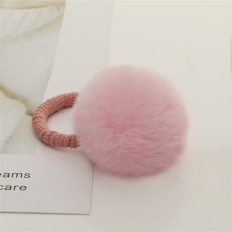 2 Pièces Chouchous à Pompons Mignons Élastiques à Cheveux Pour Enfants Filles Coiffure Élastique Porte-Queue de Cheval Scrunchie Accessoires Cheveux