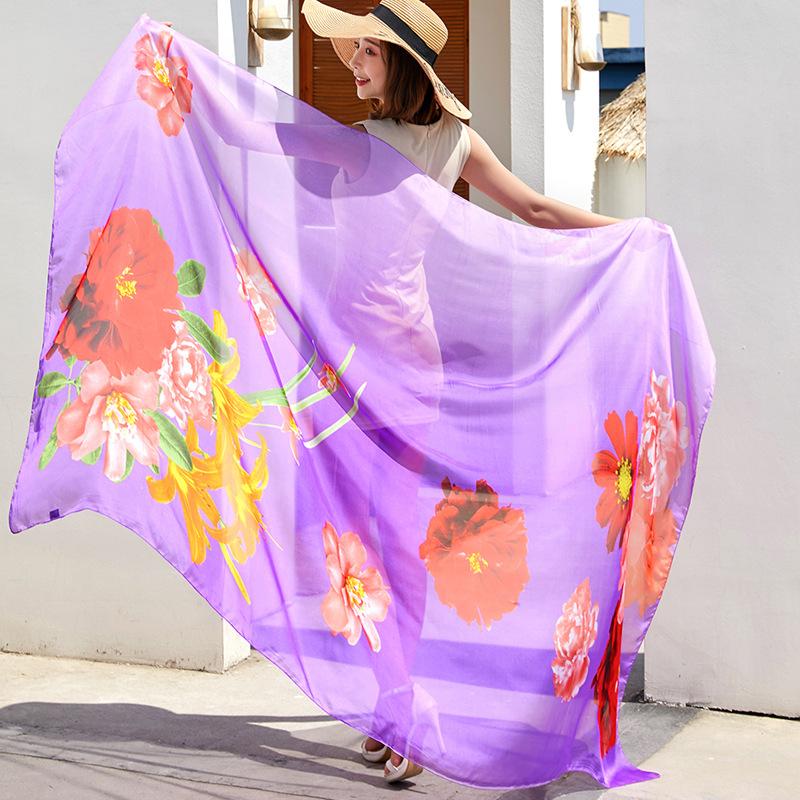 გაზაფხული/ზაფხული ახალი ქალის აბრეშუმის შარფი 90 * 90 სმ სიმულირებული აბრეშუმის ტილო კვადრატული შარფი მოდური პრინტიანი დიდი კვადრატული შარფი პროფესიონალური შარფი