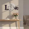 LOVE Letter Wall Clock Silent with Letters Acrylic for Bedroom, Living Room, Wedding