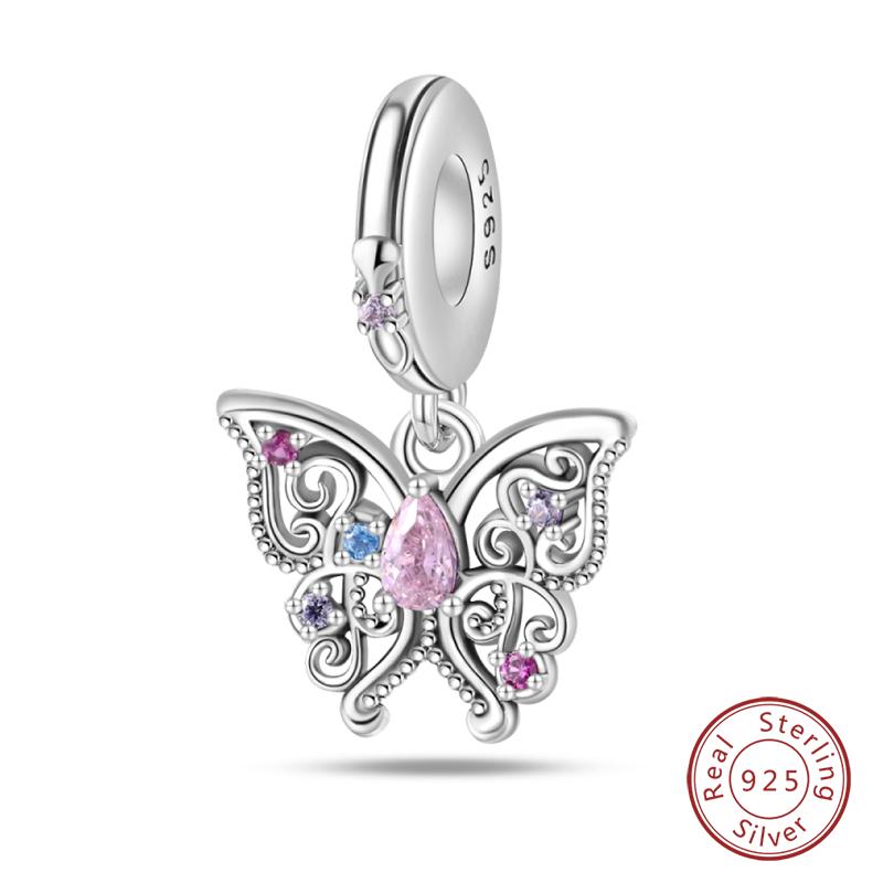 100% Copper Exquisite Cubic Zircon Butterfly Bee Ladybug Charms Bead Fit Qikaola Original Bracelet Fine Diy Jewelry