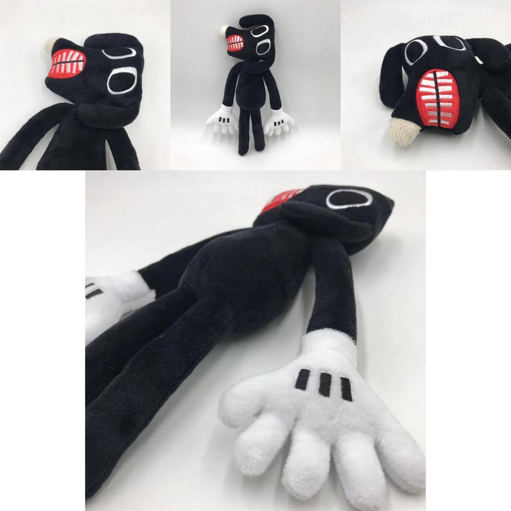 Unisex Siren Head Series Black Dog Plush Toy Crooked Neck Horror Stuffed Doll 30cm/11.8inch Height