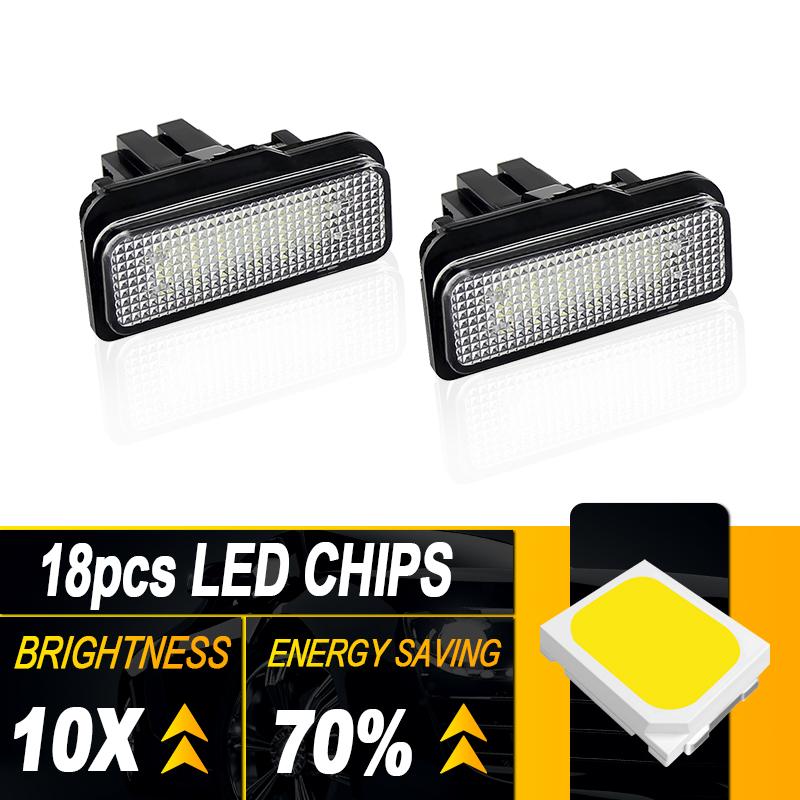2PCS White LED License Number Plate Lamp For Mercedes Benz CLS-Class W219 W203 5D R171 2D W219 4D OEM# MA2038200556