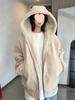 Unisex American Style Shearling Lined Snow Leopard Winter Jacket with Hood