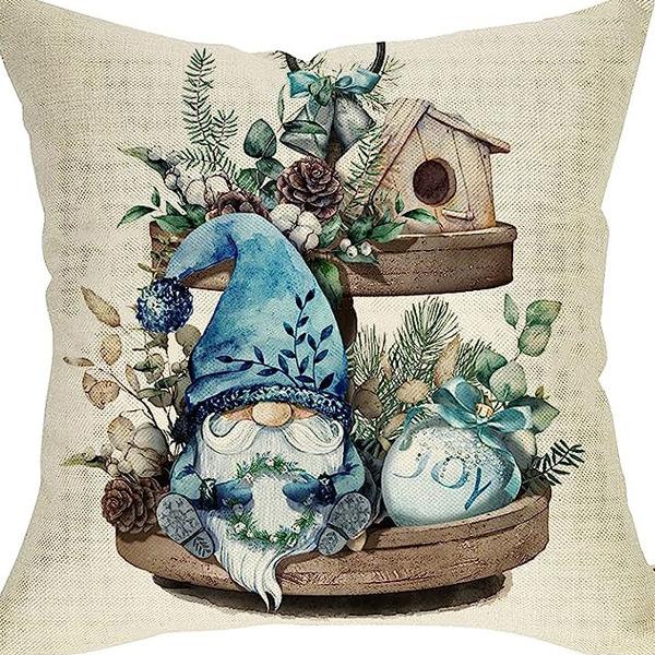 

Christmas Print Pillow Case Snowman Santa Claus Pillow Car Sofa Cushion Pillow 45 * 45Cm [without core]