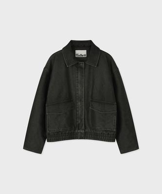 Fallett Vintage Washed Leather Jacket Khaki