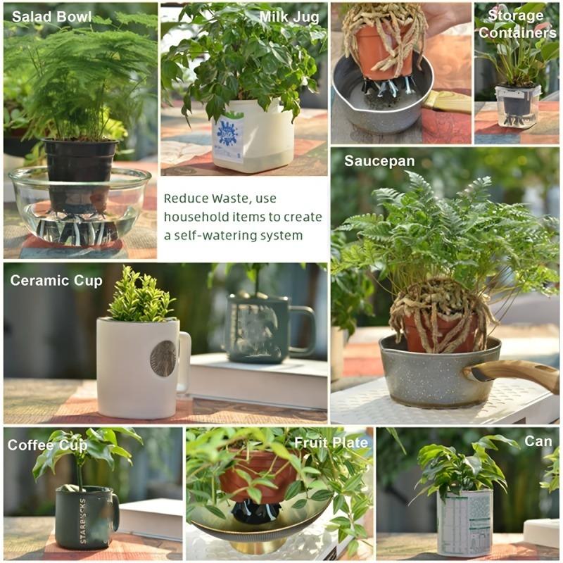 8/12Pcs Self-Watering Insert + Cotton Rope Set Automatic Watering Device for Plants