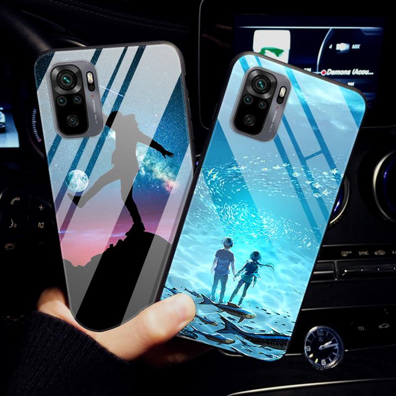 Tempered Glass Case For Xiaomi Redmi Note10 Pro Case Glass Back Cover For Xiaomi Redmi Note 10 10Pro Max Case Note10 5G Shell