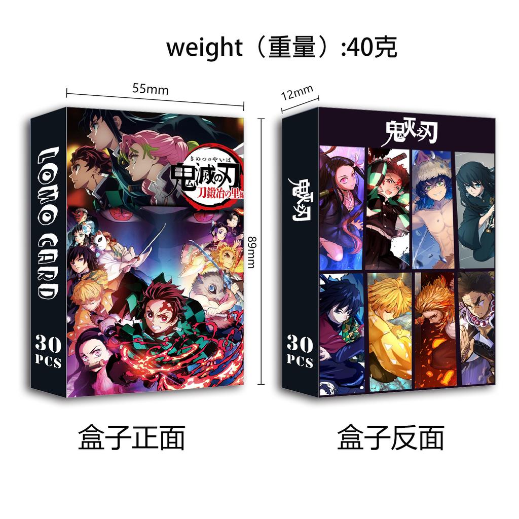 Beautiful Demon Slayer Double Sided Lomo Cards 30 Pcs Boxed HD Printed Anime Peripheral Cards For Anime Fans As Bookmark Greeting Card