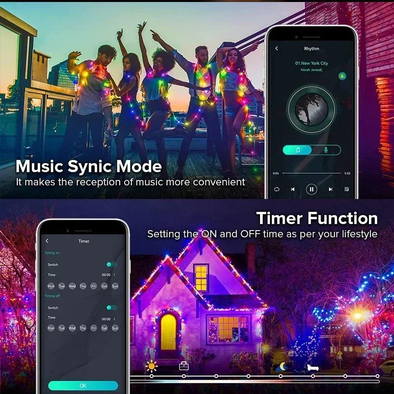 Smart LED Fairy Lights RGB Wire String Lights App Remote Control USB Powered Music Sync for Weddings Outdoor Parties Home Decor