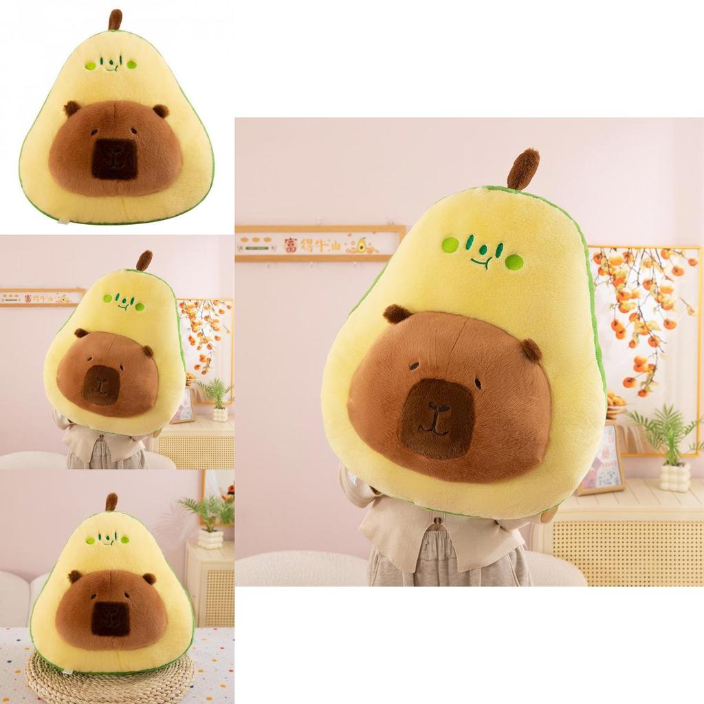 Adorable Avocado Capybara Plush Toy Soft Cuddly Doll Pillow For Kids Gifts