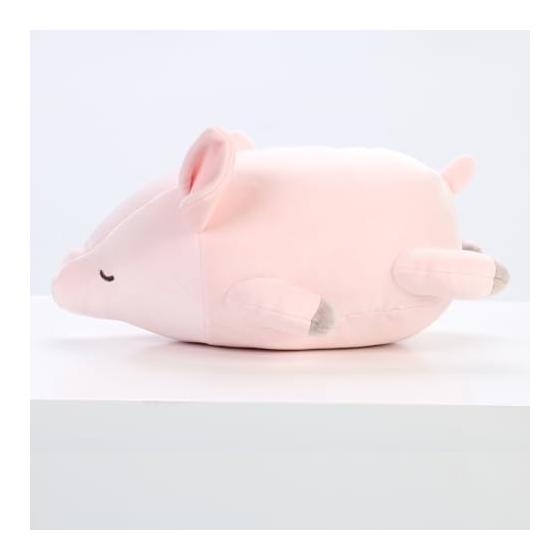 Ribuha Back Bolster Cushion Marshmallow Animal Pig Pinky (total Length Approx. 30cm) Fluffy and Chewy 38983-21