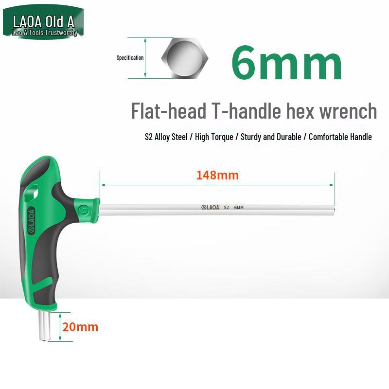 LAOA T-Handle Flat Head Hex Wrench