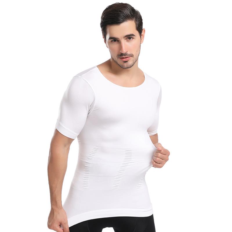 Seamless Men's Tummy Control Short Sleeve Bodysuit & Chest Binder