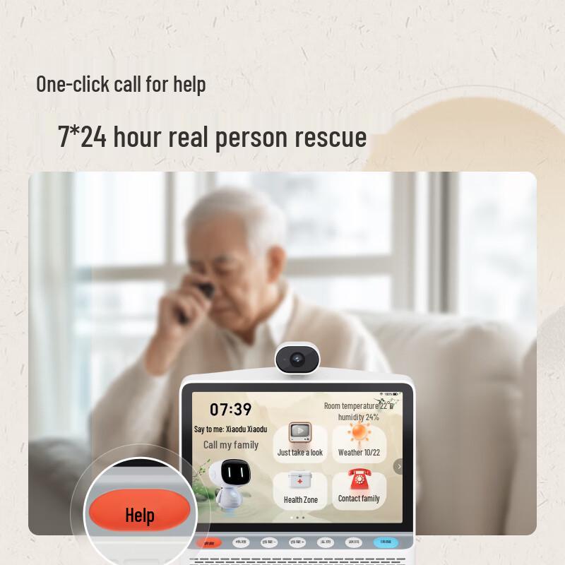 XiaoDu 10.1-inch Smart Health Screen AI Speaker CN Plug (adapter Included) (CN Version)