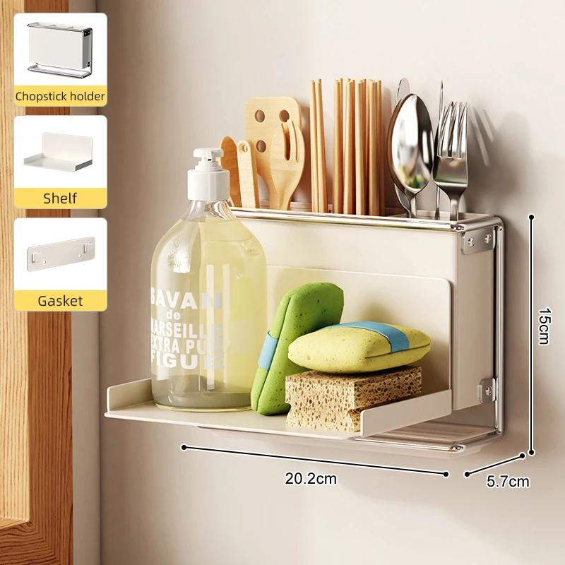 Kitchen Knife Drying Holder With Drainer Integrated Knives Chopsticks Fork Spoon Storage Rack Sink Utensils Organizer Container