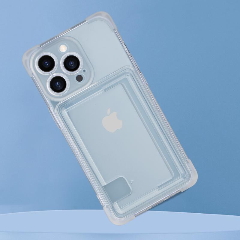 Kartenhalter Klare Hülle für iPhone 15 Pro Max 14 Plus 13 12 11 15Pro 14Pro 13Pro 12Pro Brieftasche Eckenschutz Stoßfeste Schutzhülle Zubehör