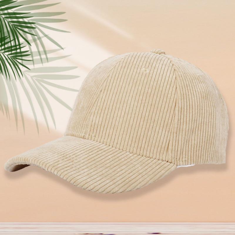 Hat men's autumn and winter corduroy baseball cap women's retro solid color cap casual couple hat