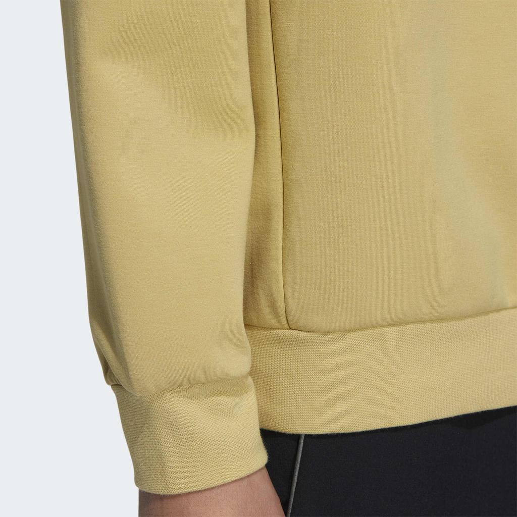 Adidas Large Logo Print Crew Neck Sweatshirt Men Tops Yellow HY5840