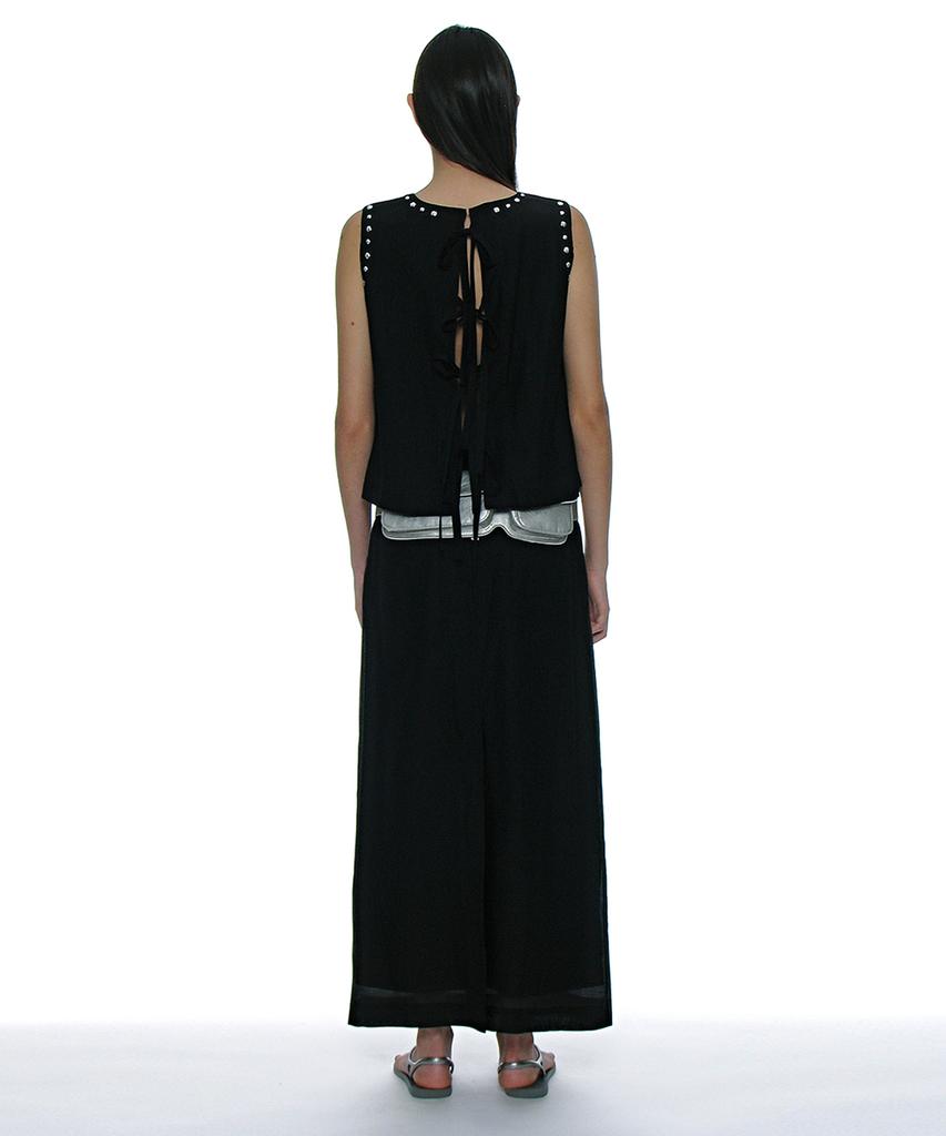 Partimento Woman Sheer Layered Maxi Skirt_Black