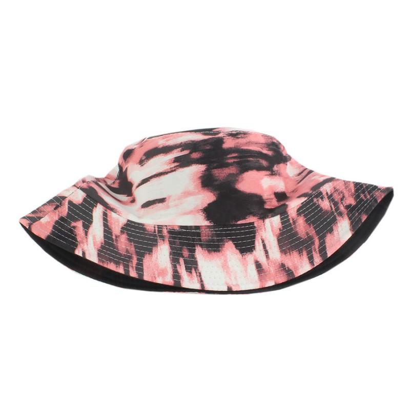 Unisex Wide Brim Cotton Blend Bucket Hat With Tie-Dye Gradient Camo Print Streetwear Winter