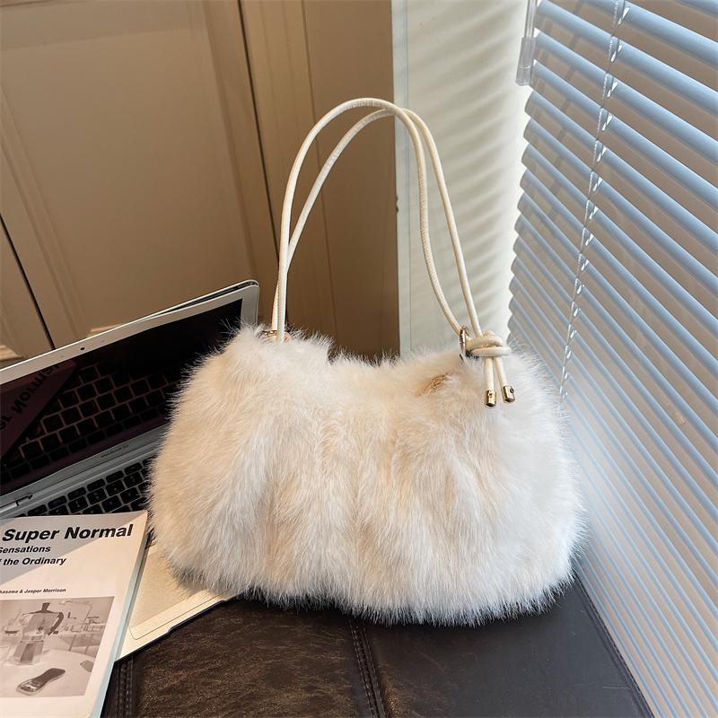 Women's Shoulder Bag Large Capacity Underarm Bag Solid Color Tote Bag