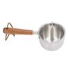 Butter Warmer Stainless Steel Wooden Handle 3 Layers Multi Purpose Butter Melting Pot for Oil Milk Kitchen 120ML