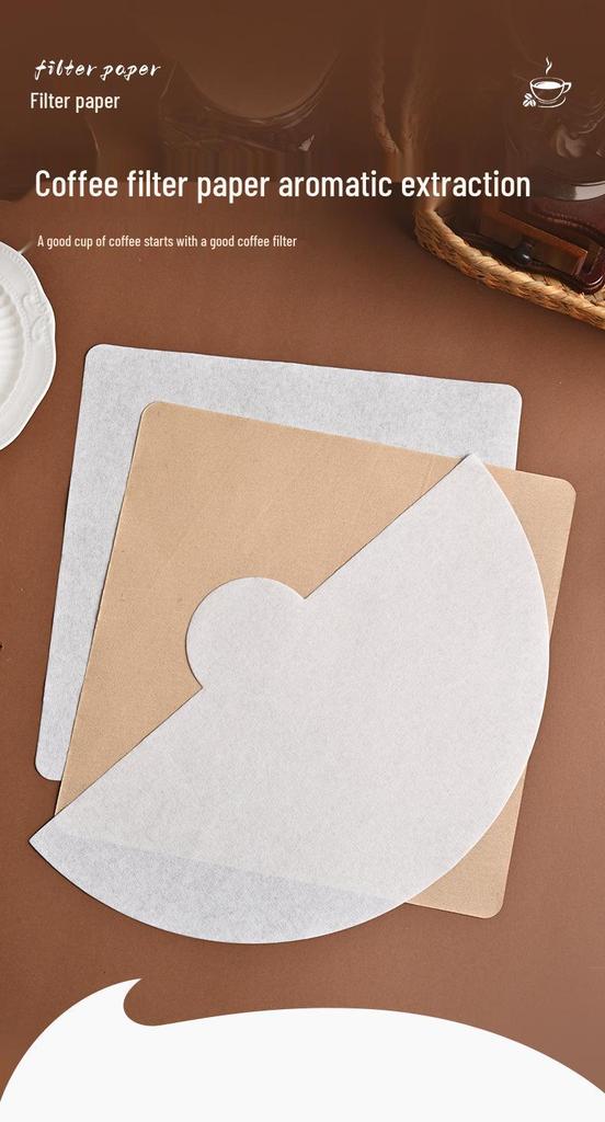 Square Drip Coffee Filter Paper, Ear-Hanging, Semi-Circular, Disposable Pour-Over Filter