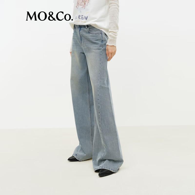 MO&Co. Women's Washed Low Waist Jeans