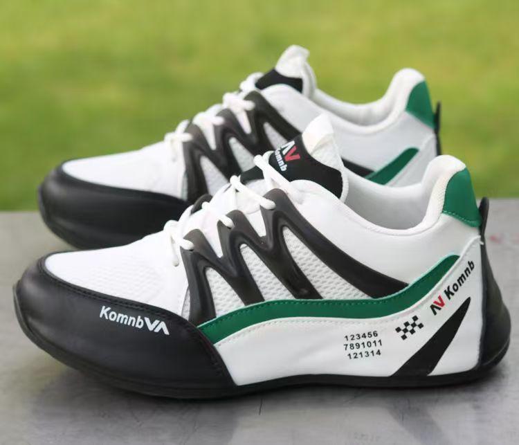 

Men s shoes autumn breathable casual sports shoes Korean version trend color matching outdoor hiking platform shoes versatile men s shoes 44 зелёный