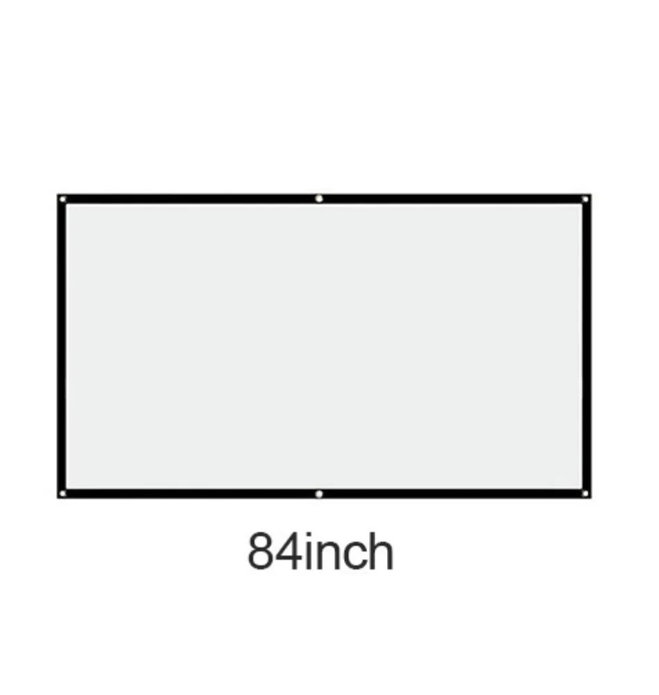 16:9 Simple Projector Curtain 60/72/84/100/120/150 Inch Home Theater Office 16:9 HD Display Projection Screen