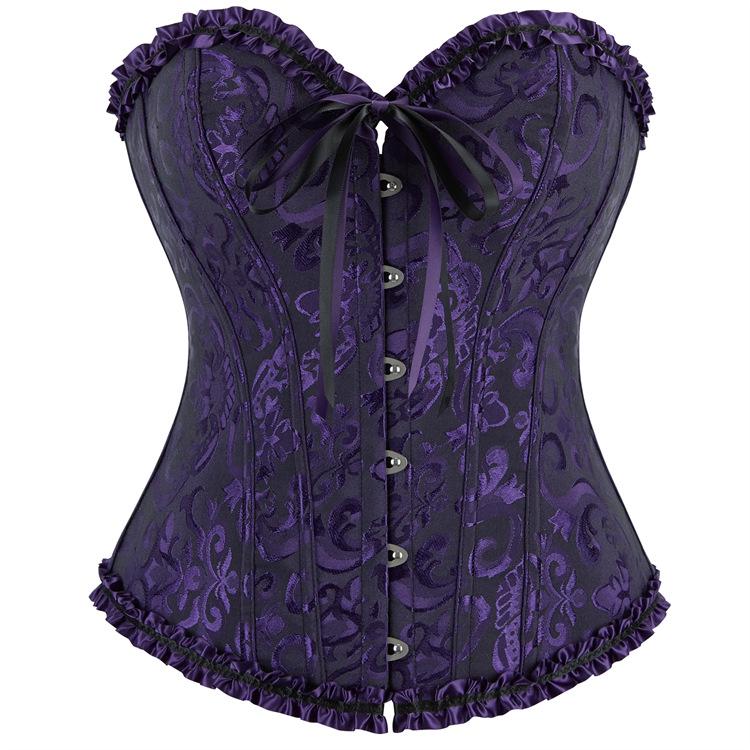 European Size 819 Black Court Corset: Abdomen Control Body Shaper
