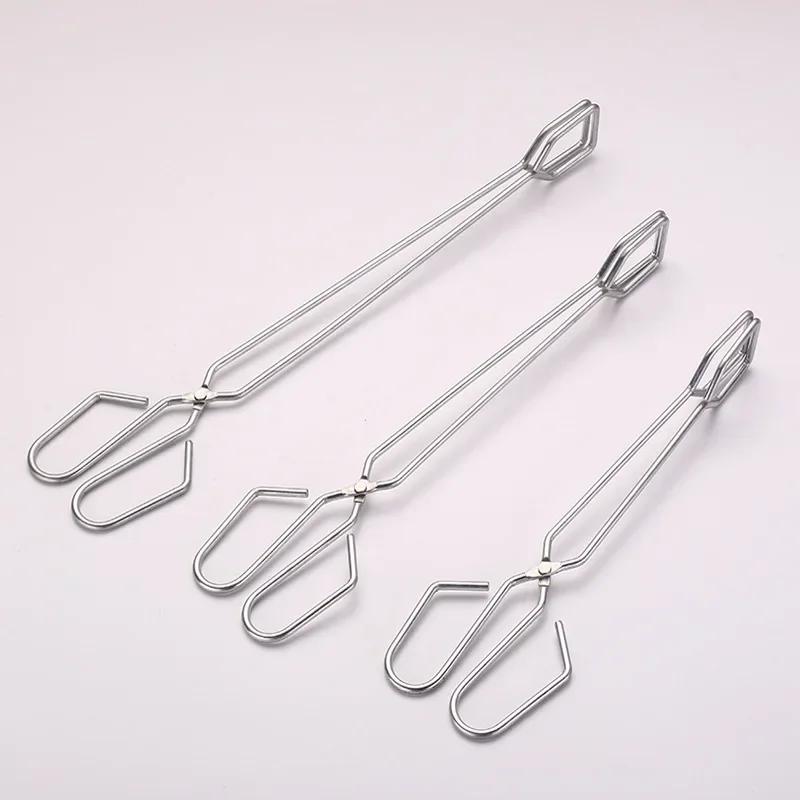 New Convenient BBQ Tools Stainless Steel Scissors Type Grilled Food Clip Barbecue Accessories Portable Tongs Outdoor Gadget