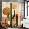 Desert Cactus Shower Curtain, Bathroom Decorative Shower Curtain, Waterproof Shower Curtain with Hooks