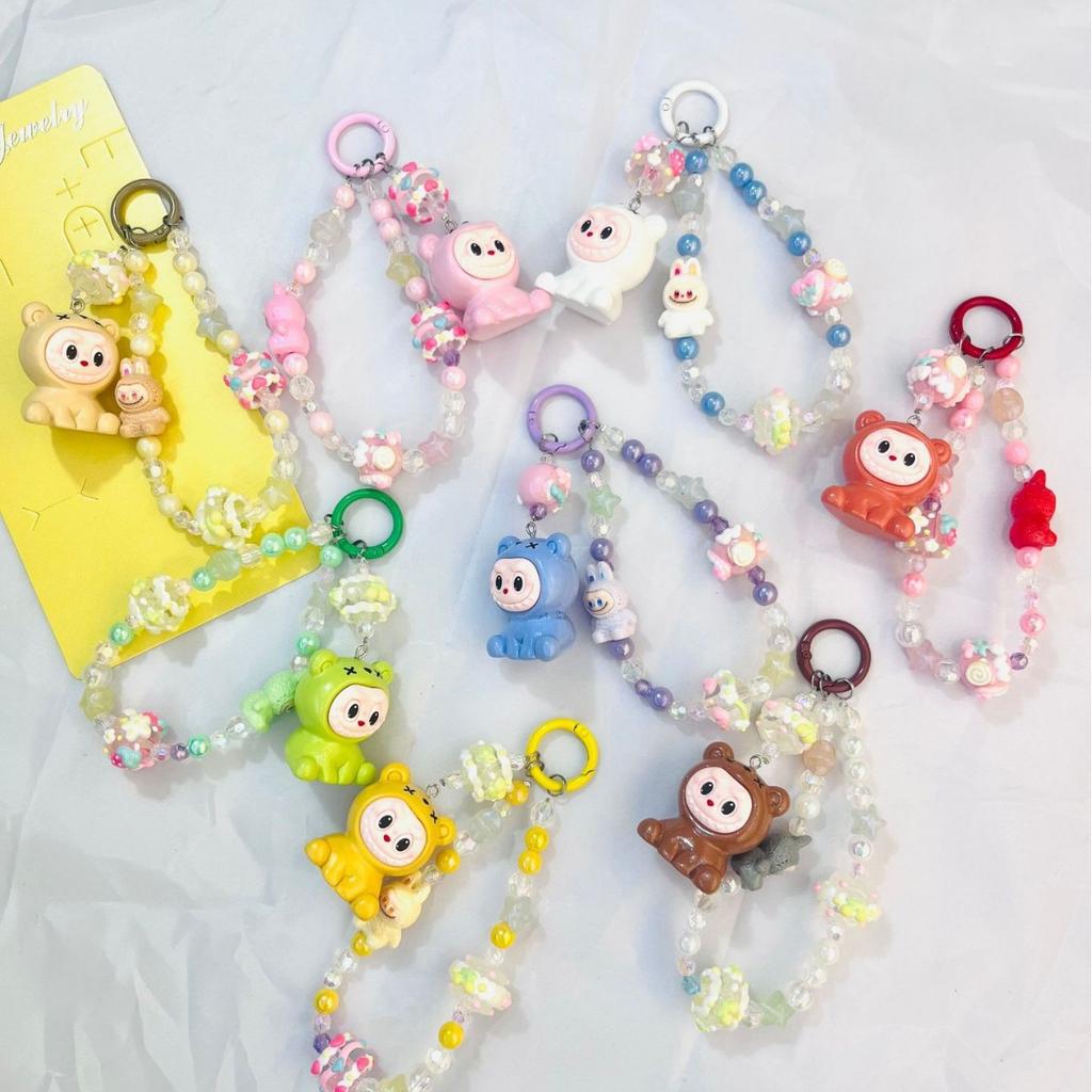 Flocking Wizard Keychain Doll Pendant Internet Celebrity Cute Cartoon Bag Accessories Gift