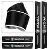1/4/5 db Autó Küszöb Kopásvédő Dekor Szénszálas Matrica Skoda Kodiaq Fabia Superb Yeti Octavia Enyaq Rapid Kamiq Karoq modellekhez