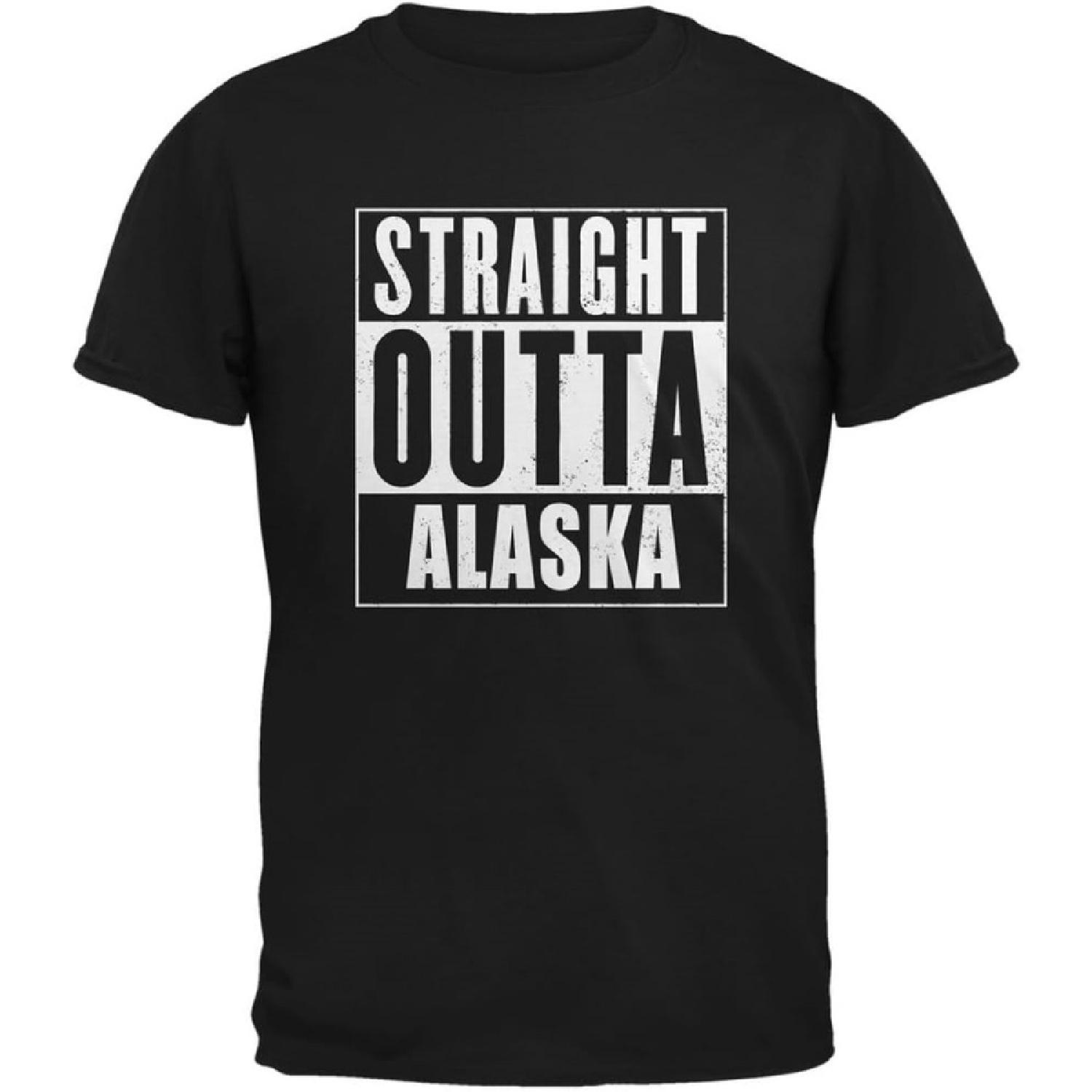 Straight Outta Alaska Black Adult T-Shirt S