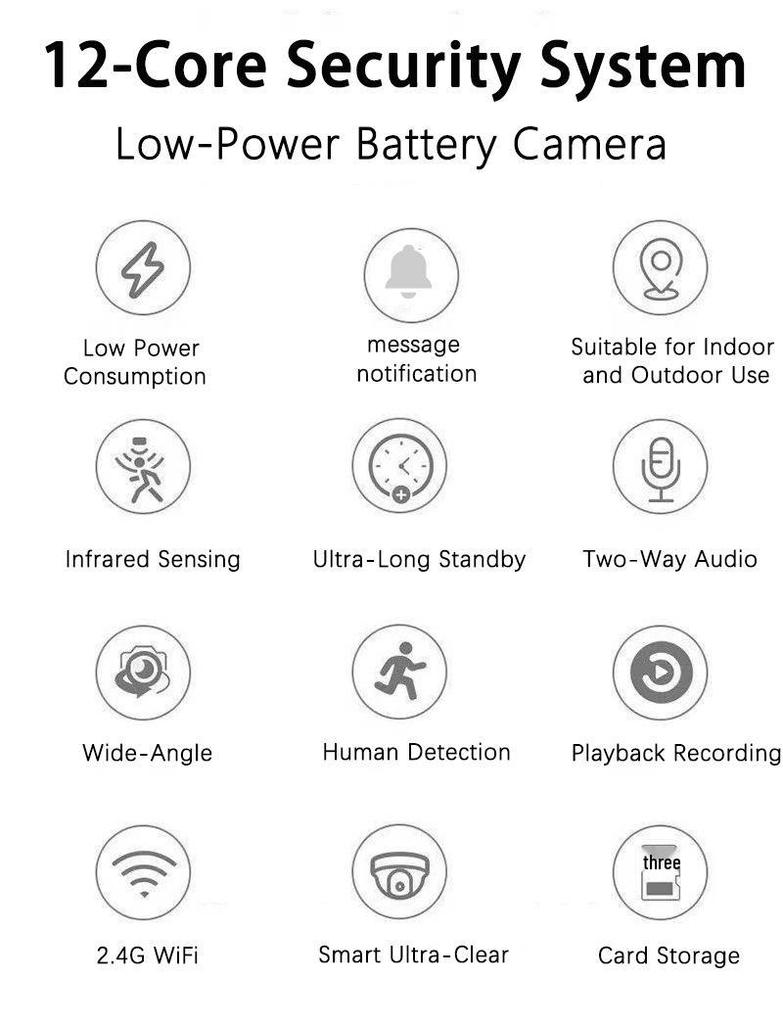 Wireless Outdoor Smart Surveillance Camera with Low Power Battery and Mobile Remote Monitoring