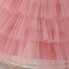 2026 Girls' V-Neck Mesh Cake Skirt Dress - Birthday & Flower Girl Party Outfit