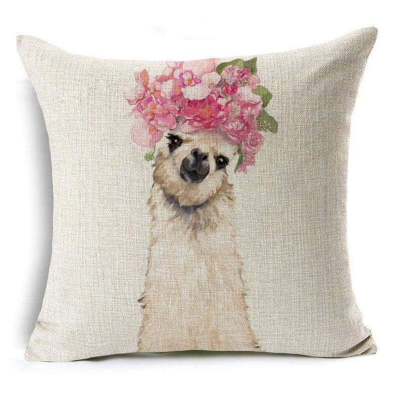 New Cute Little Animal Linen Pillowcase Home Sofa Pillowcase