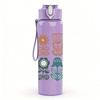 1PC Vintage Floral Botanical Set 750ml Color Plastic Sports Water Bottle Leakproof Flip Straw Lid Suitable for Sports Office Home Use