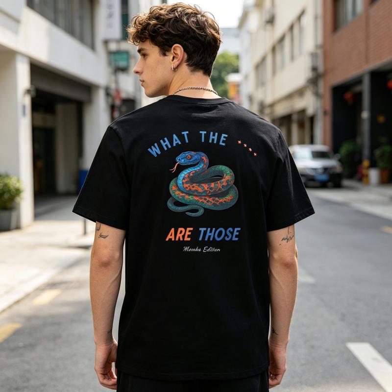 What The Are Those Snake Graphic T Shirt Funny Meme Print Tee Unisex Unisex Soft Cotton Crew Neck Short Sleeve Trendy Streetwear
