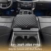 PIMCAR Center Console Cover For -2025 Ford F150, -2025 F150 Lightning Work Surface Console Armrest Cushion Leather Protector Interior Accessories
