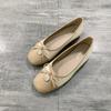 Fashion Flat Shoes for Women Spring and Autumn 2025 New Square Toe Bow Shallow Mouth Ballet Flat Shoes Plus Size Women's Shoes 41-43