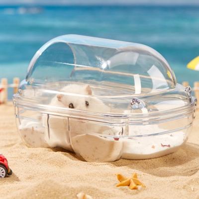 Cușcă de toaletă pentru hamster în formă de mașină Cutie de baie pentru hamster transparentă Anti-stropire Baie de nisip pentru hamster Cușcă pentru cobai Accesorii pentru hamster
